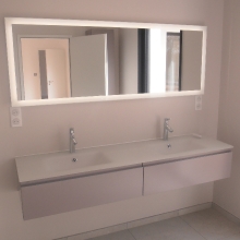Salle de bains - Meuble et miroir lumineux