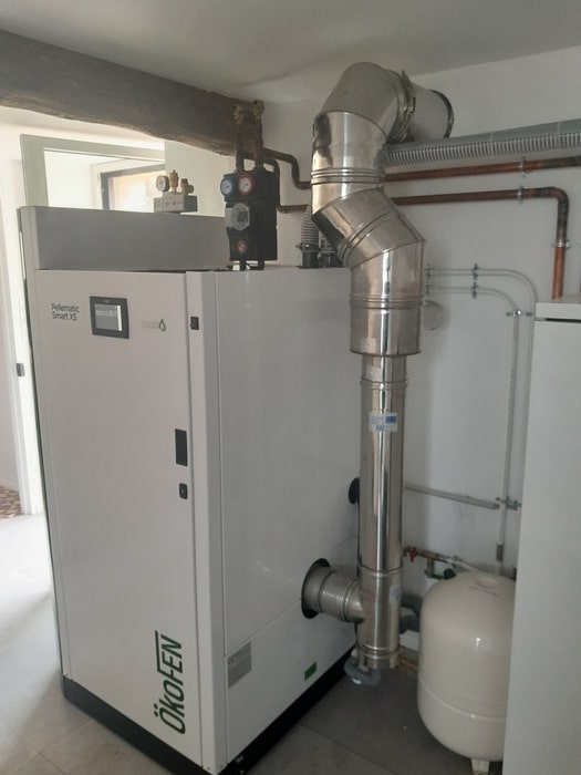 Pose chaudière pellets avec Ouvrard, chauffagiste Les Herbiers
