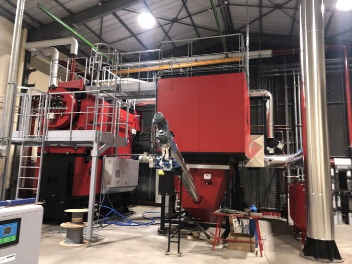 Chaudière industrielle gaz bois déchiquetés