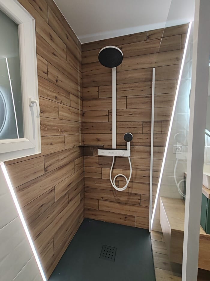 chantier de salle de bain réalisé par Ouvrard plomberie Les Herbiers